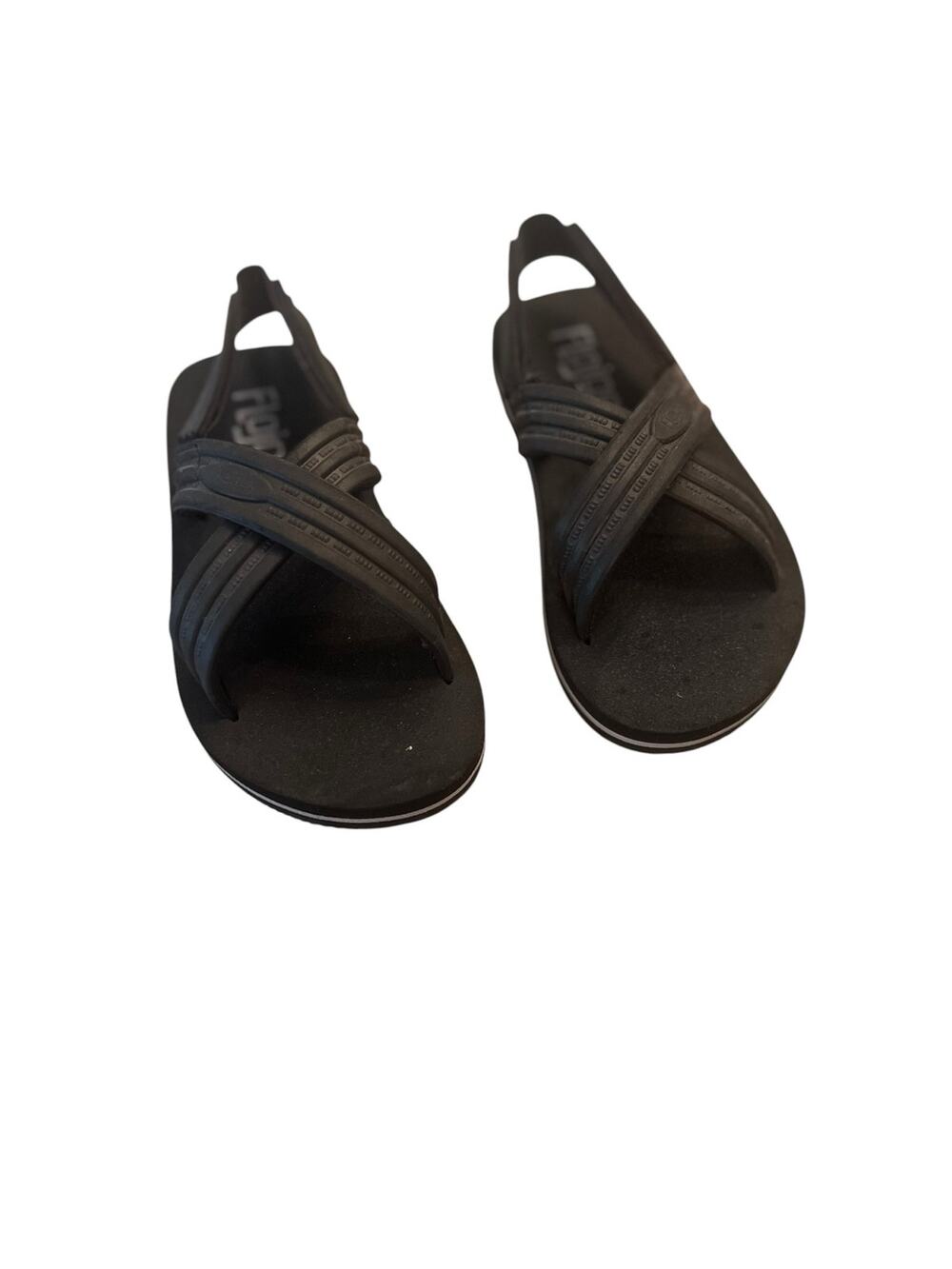 Flojos kids 10 slingback black rubber beach sandals